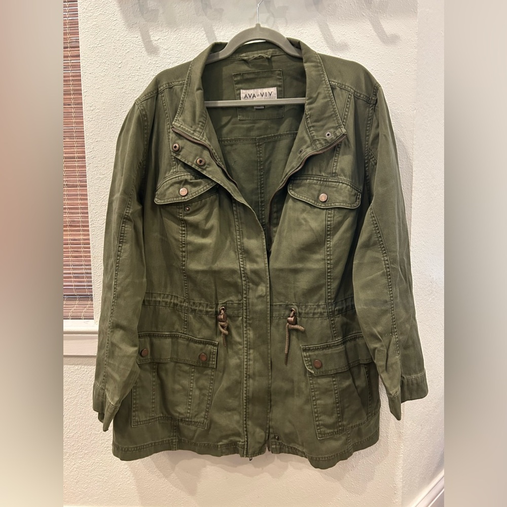 Ava & Viv Olive Green utility jacket